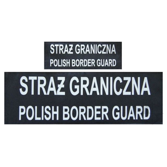 Komplet napisów odblaskowych Straż Graniczna Polish Border Guard na kamizelkę taktyczną