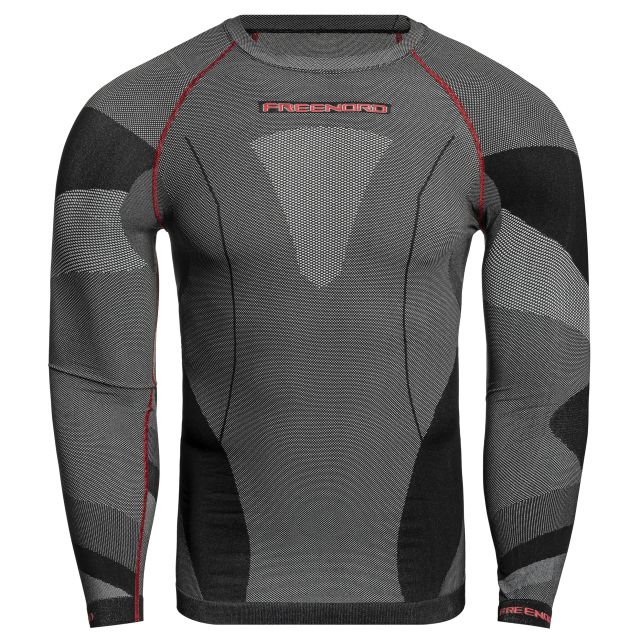 Термоактивна футболка FreeNord DryTech Long Sleeve - Black/Red