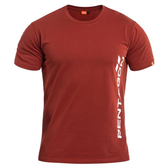 Футболка T-shirt Pentagon Vertical - Maroon Red