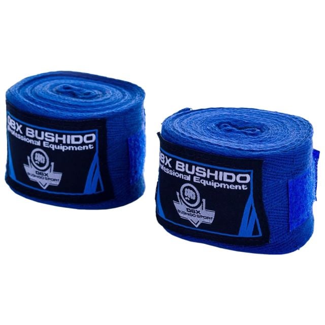 Bandaże bokserskie DBX Bushido na dłonie i nadgarstki 2 x 4 m - Niebieskie