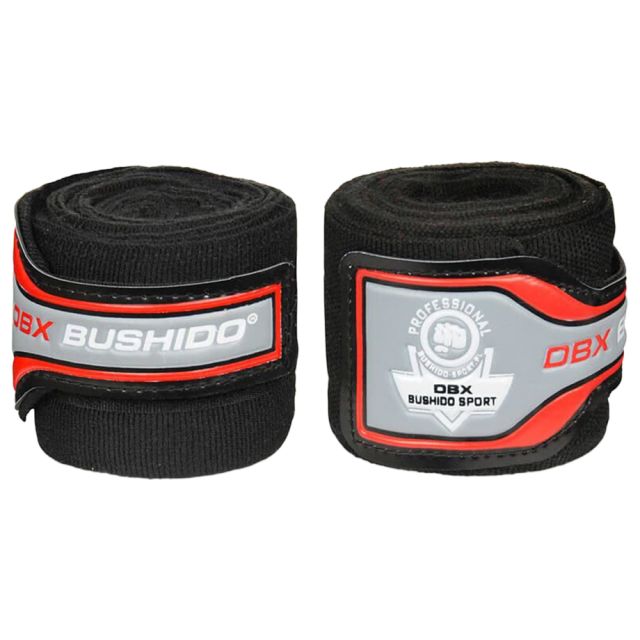 Bandaże bokserskie DBX Bushido elastyczne 4 m - Czarne