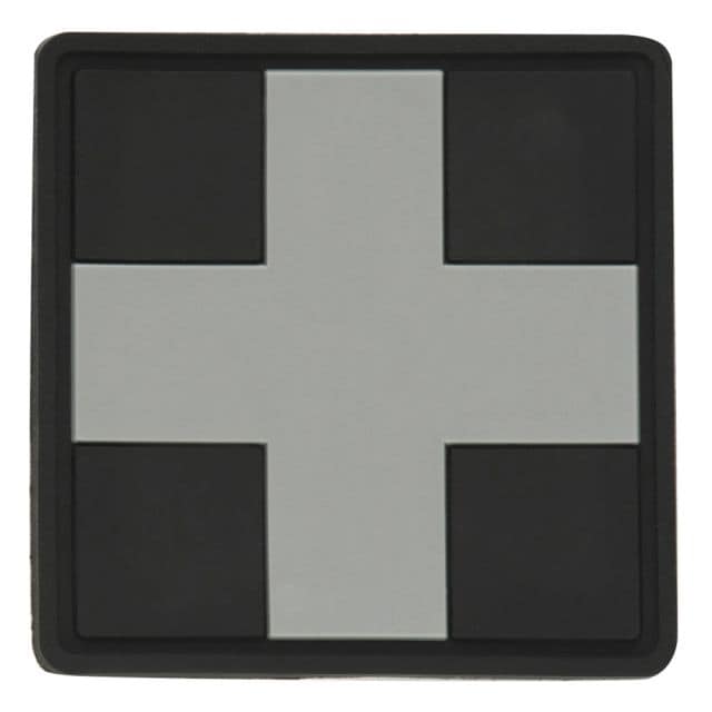 Naszywka medyczna M-Tac Medic Cross Square PVC - Black/Grey