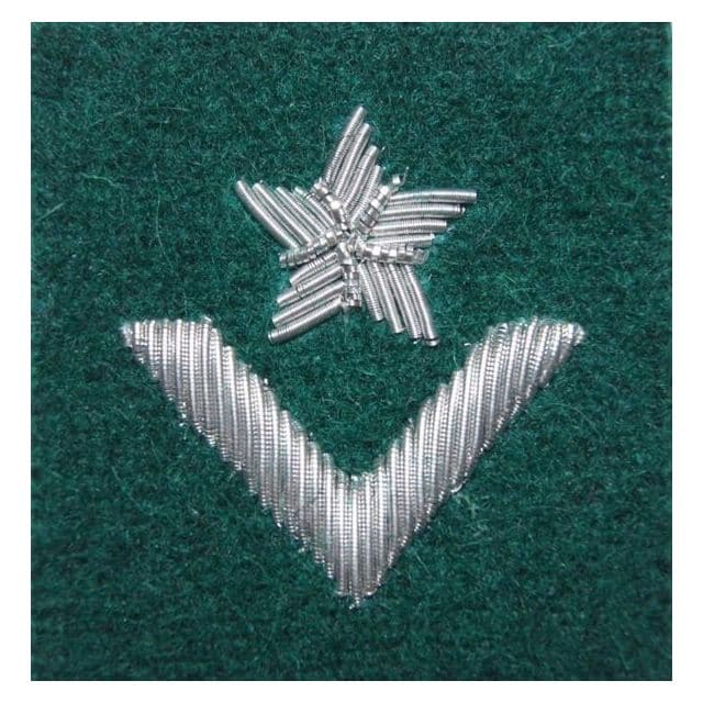Військове звання на берет Війська Польського зелений вишивка канителлю – молодший хорунжий