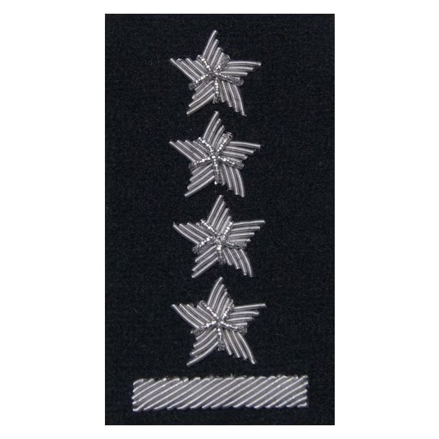 Stopień na beret WP (czarny / haft bajorkiem) - kapitan