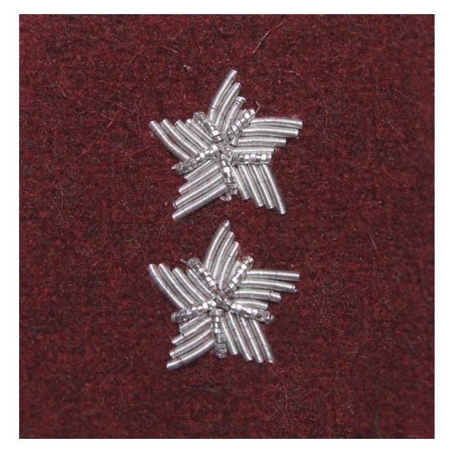 Військове звання на берет Війська Польського бордовий вишивка канителлю – старший хорунжий