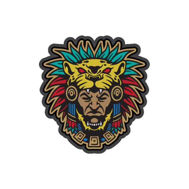 Naszywka Mil Spec Monkey Aztec Warrior Head Fullcolor