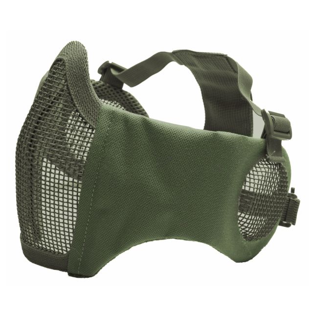 Maska ochronna typu stalker ASG Lower Half Metal z ochraniaczami uszu - olive