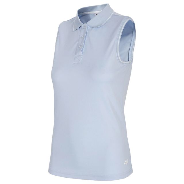 Koszulka funkcyjna polo damska bez rękawów 4F TSDF082 - jasny niebieski 