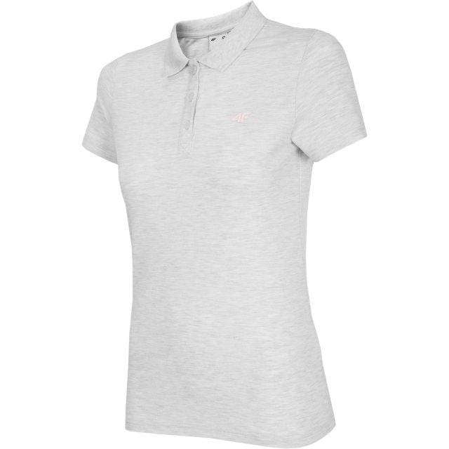 Koszulka polo damska 4F TSD007 - biały melanż