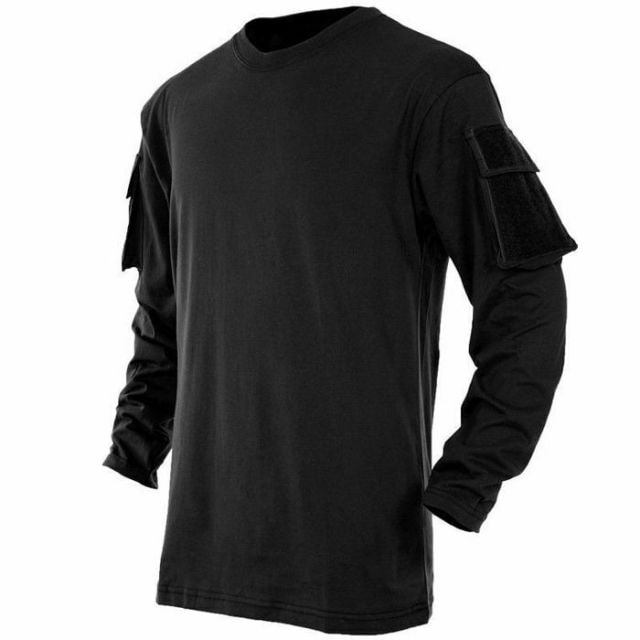Koszulka MFH Long Sleeve z kieszeniami - Black