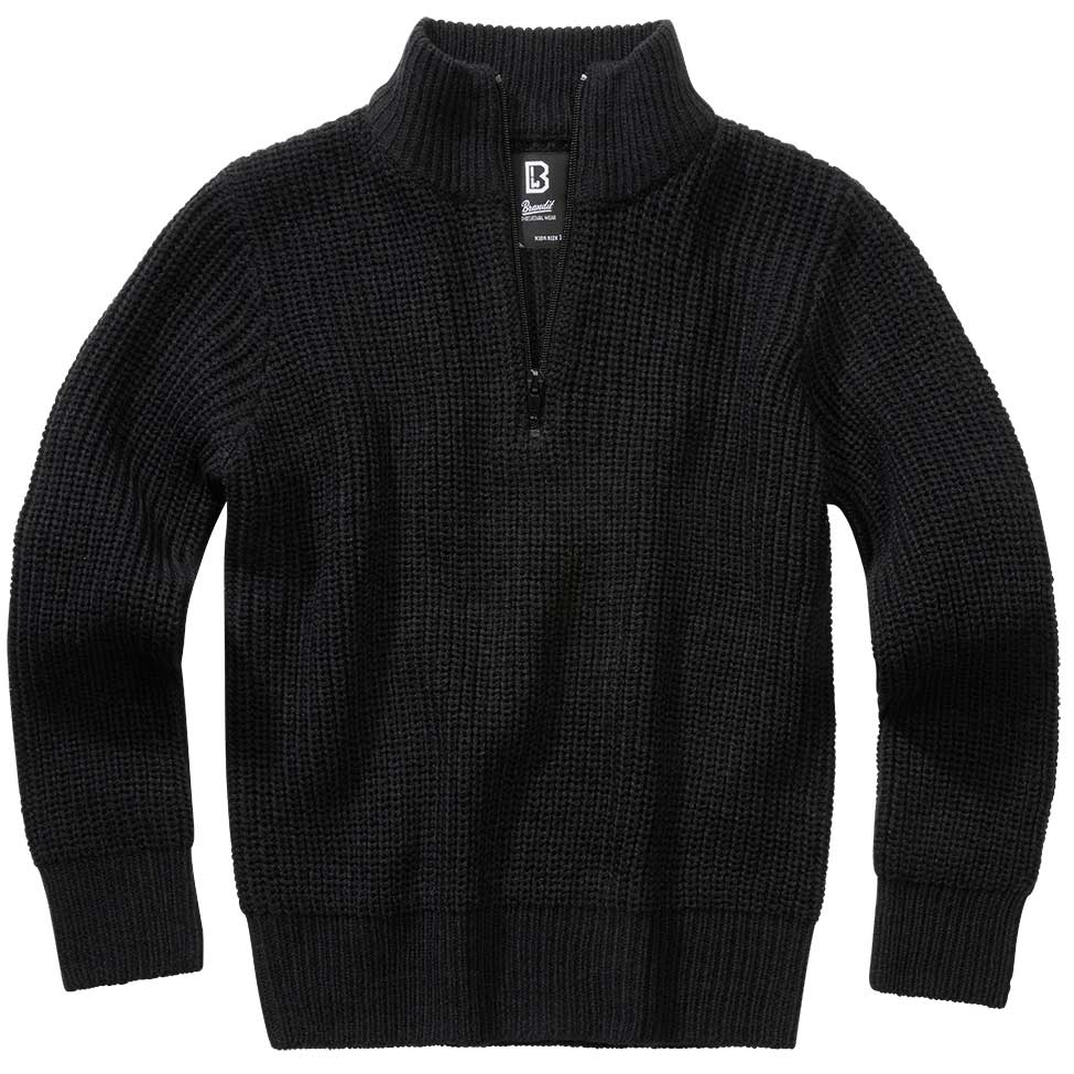Sweter dziecięcy Brandit Marine Troyer Pullover - Black