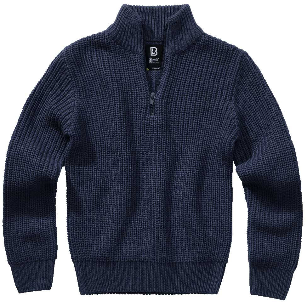 Sweter dziecięcy Brandit Marine Troyer Pullover - Navy