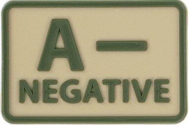 Емблема групи крові A Rh- Khaki - 2 шт.