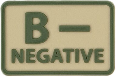 Емблема групи крові В Rh- Хакі - 2 шт.