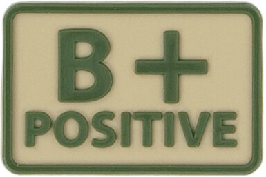 Група крові В Rh+ емблема Хакі - 2 шт.