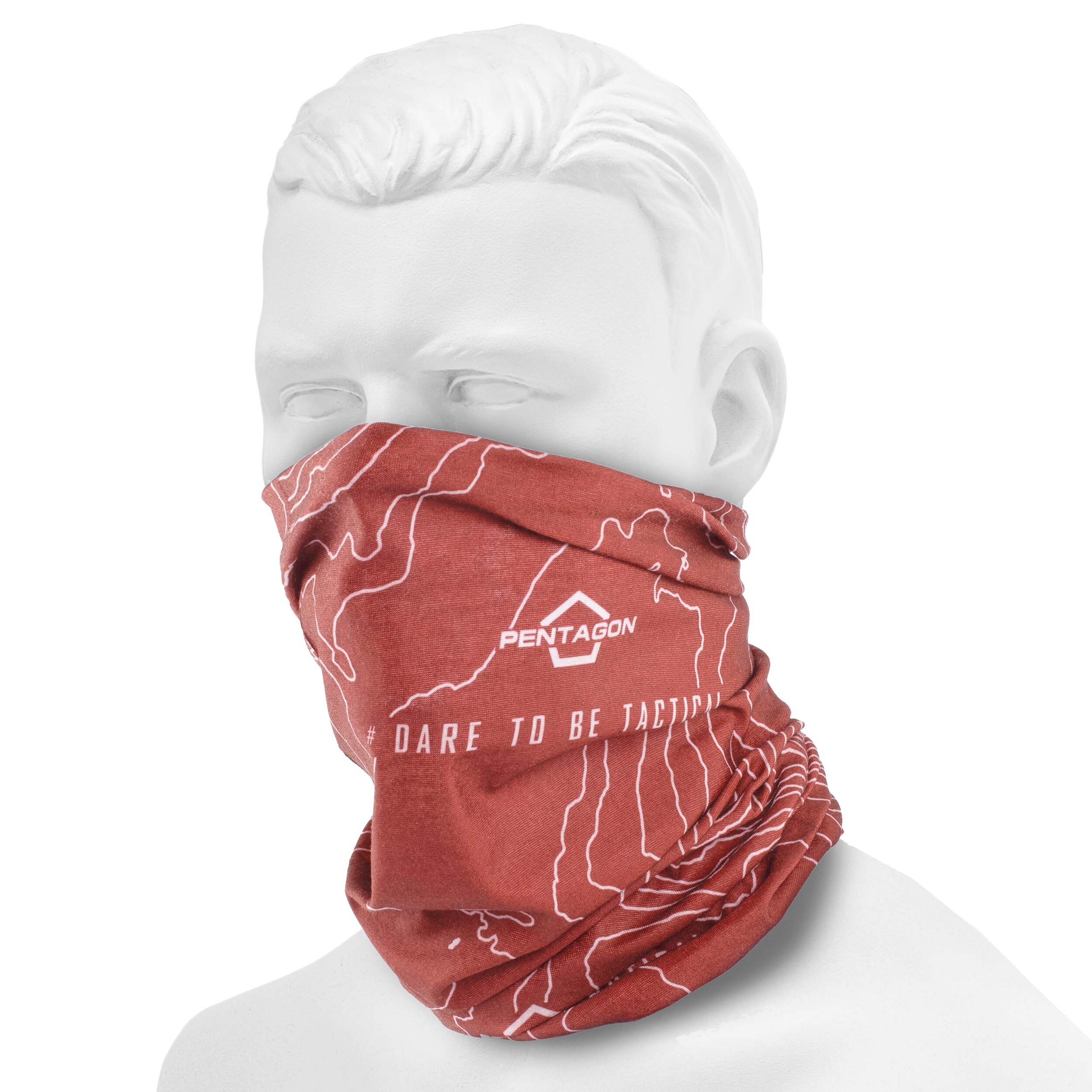 Бафф Pentagon Skiron Topographic Map Maroon Red