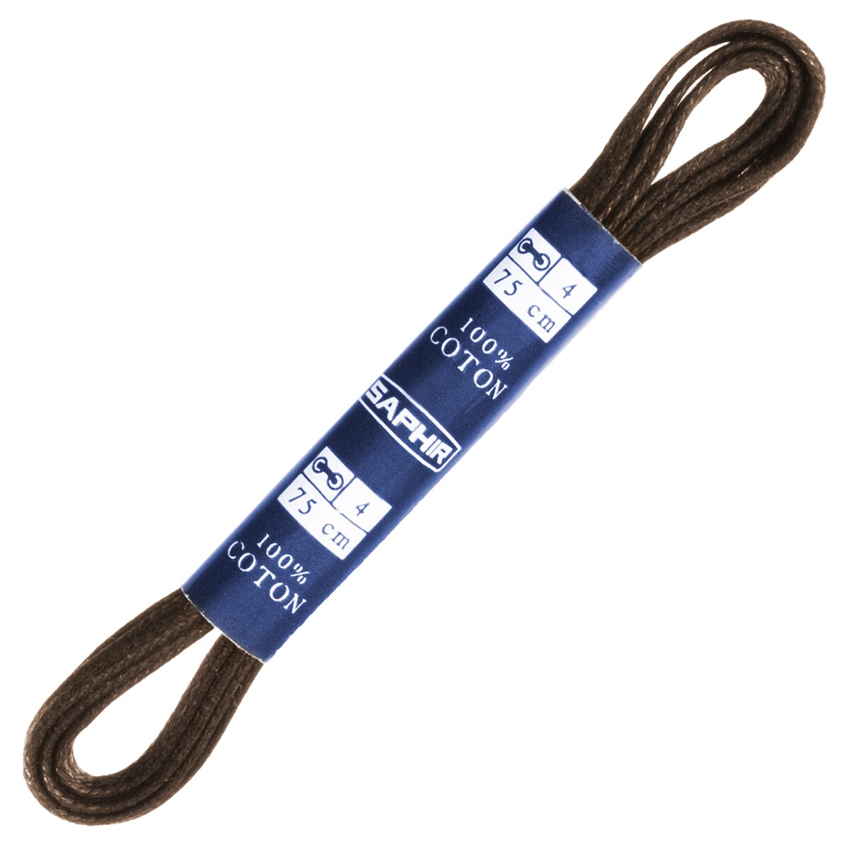 Sznurowadła Saphir BDC płaskie woskowane 75 cm - ciemno brązowe