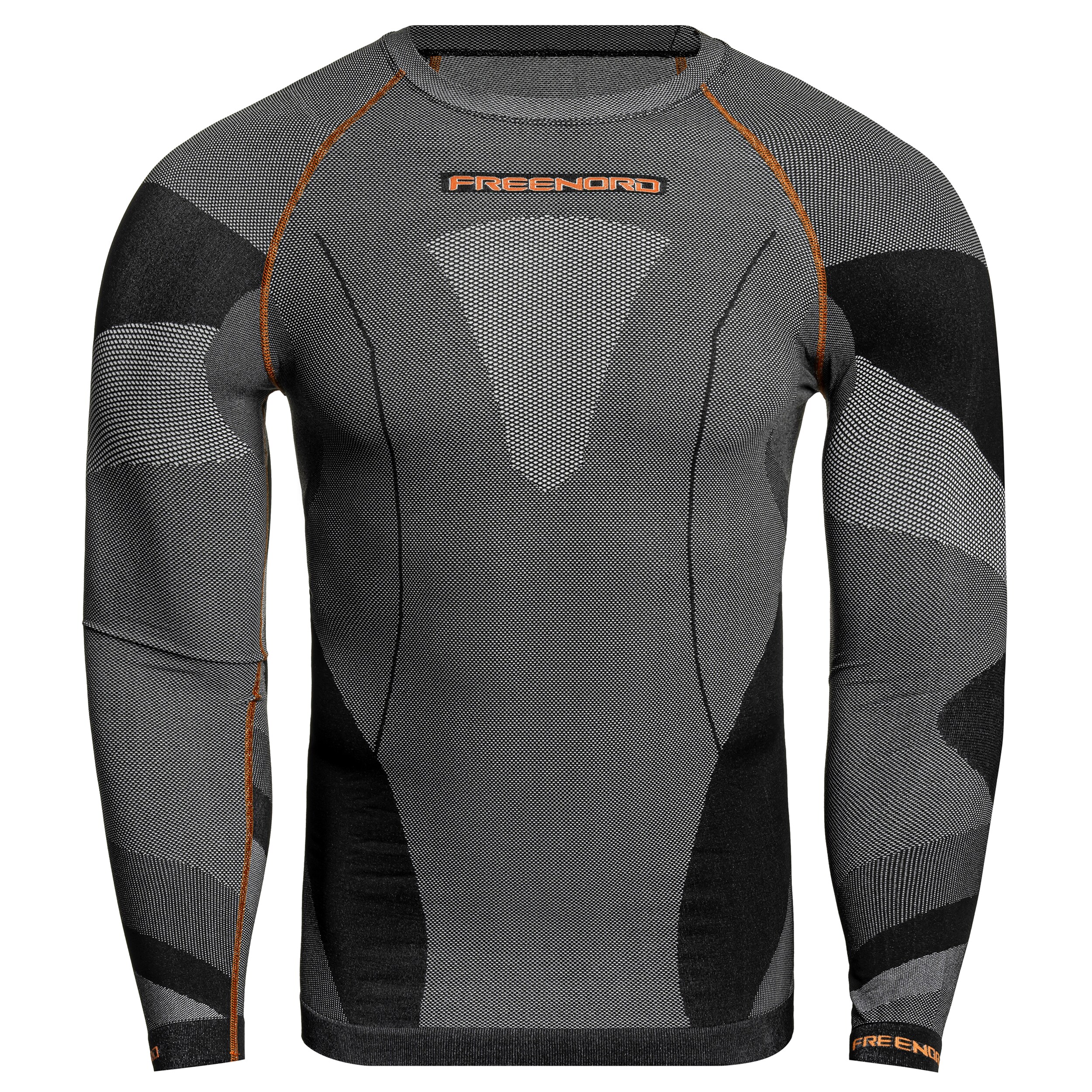 Термоактивна футболка FreeNord DryTech Long Sleeve - Black/Orange