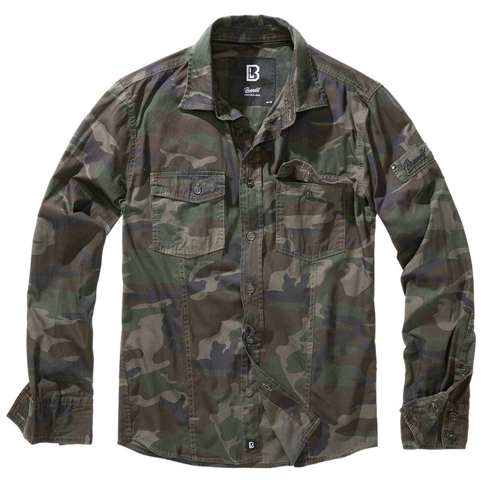 Сорочка Brandit Slim Fit Long Sleeve - Woodland