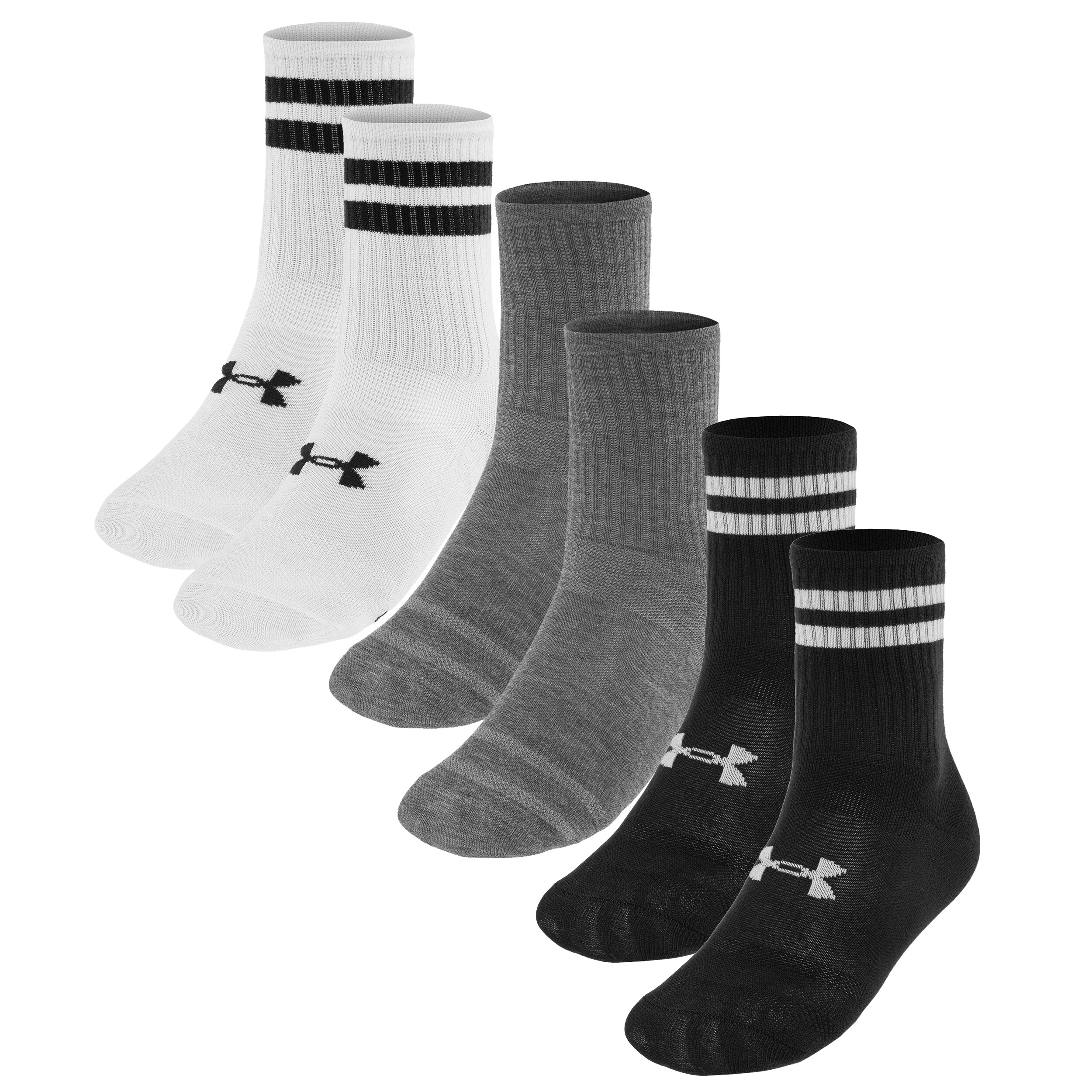 Шкарпетки Under Armour Essential Crew Black/White- 6 пар