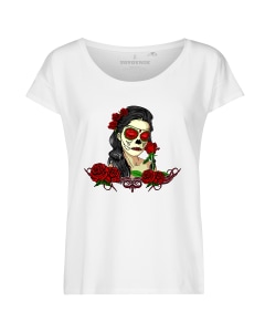 Koszulka T-shirt damska Voyovnik La Santa Muerte - biała