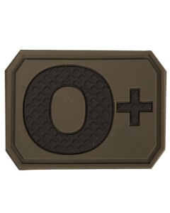 Emblemat Mil-Tec z grupą krwi 0+ olive