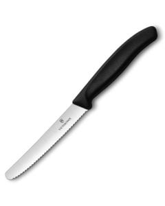 Nóż kuchenny Victorinox Black - ząbkowany z zaokrąglonym czubkiem