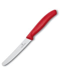 Nóż kuchenny Victorinox Red - ząbkowany z zaokrąglonym czubkiem