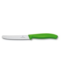 Nóż kuchenny Victorinox Green - ząbkowany z zaokrąglonym czubkiem