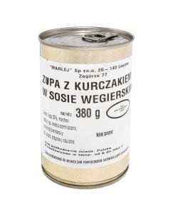 Żywność konserwowana Marlej - zupa z kurczakiem w sosie węgierskim 380 g