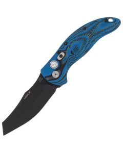 Nóż sprężynowy Hogue EX-A04 3.5" Wharncliffe G-Mascus Black Cerakote - Blue Lava