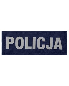 Mały napis odblaskowy na ubranie POLICJA - Granatowy