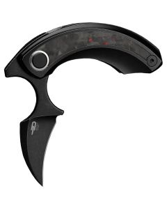 Nóż składany Bestech Knives Strelit - Black Stonewash/Black Titanium Black Red Marble Carbon Fiber