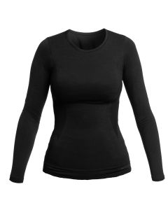 Koszulka termoaktywna damska Brubeck Comfort Wool - Czarna