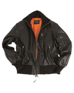 Kurtka Mil-Tec BW German Leather Flight Jacket - Black