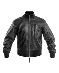 Kurtka skórzana Mil-Tec BW German Leather Flight Jacket - Black