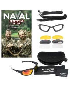 Okulary ochronne OPC Outdoor Extreme Naval Set + książka "Przetrwać Belize" - zestaw