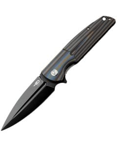 Складаний ніж Bestech Knives Fin Black Stonewash - Black/Blue/Brown