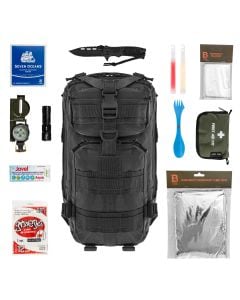 Евакуаційний рюкзак Badger Outdoor Recon 25 л Black - зі спорядженням