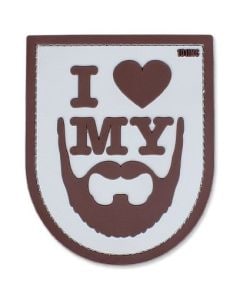 Naszywka 3D 101 Inc. I Love My Beard - Piaskowy 