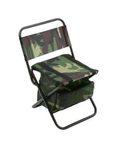 Krzesło turystyczne składane Mikado z oparciem i torbą - Camouflage