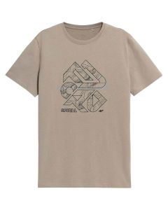 Koszulka T-shirt 4F L22 TSM061 - brązowa