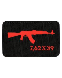 Naszywka M-Tac AKM 7,62 x 39 Laser Cut - Black/Red 