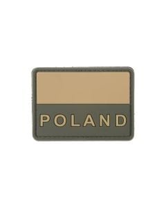 Naszywka 3D Flaga Polski - zgaszona z napisem "Poland"