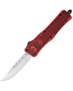 Nóż sprężynowy CobraTec OTF Medium - Red and Graphite Black