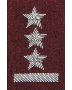 Stopień na beret WP (bordowy / haft bajorkiem) - porucznik 