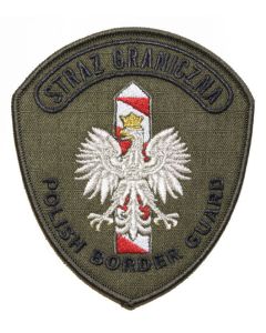 Emblemat naramienny Straży Granicznej Polish Border Guard - służbowy oliwkowy