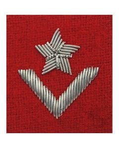 Військове звання на берет Війська Польського багряний / вишивка канителлю – молодший хорунжий
