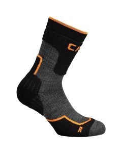 Skarpety CMP Trekking Sock Wool Mid - Black/Orange