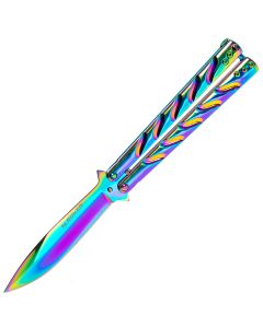 Nóż składany motylek Boker Magnum Balisong Rainbow